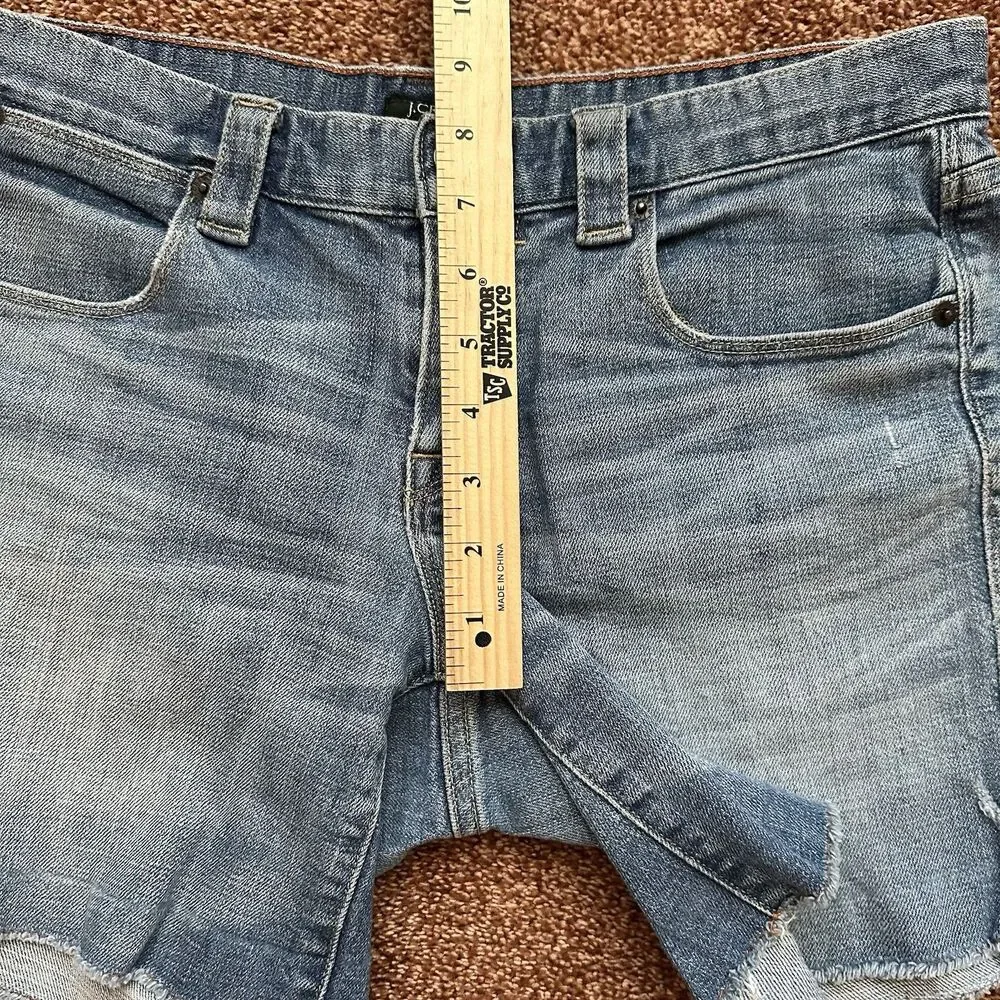 J. Crew Denim Stretch Shorts Womens 6 Distressed Raw Hem Preppy Stretch Grunge